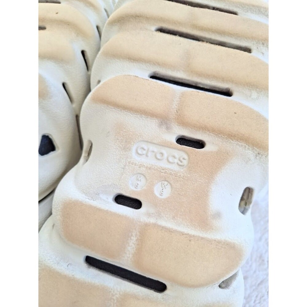 Crocs Echo Clog Bone Black Womens 8 Mens 6 Sculpted Foam 207937-2YJ - Picture 9 of 13